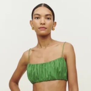 Reformation Brio cami top in Palm Green color size xs